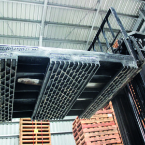black plastic pallet