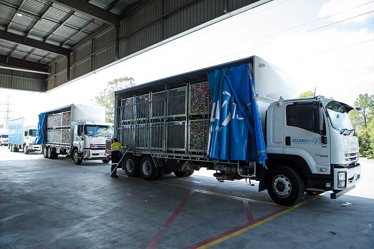 cleanaway transporting beverage containers