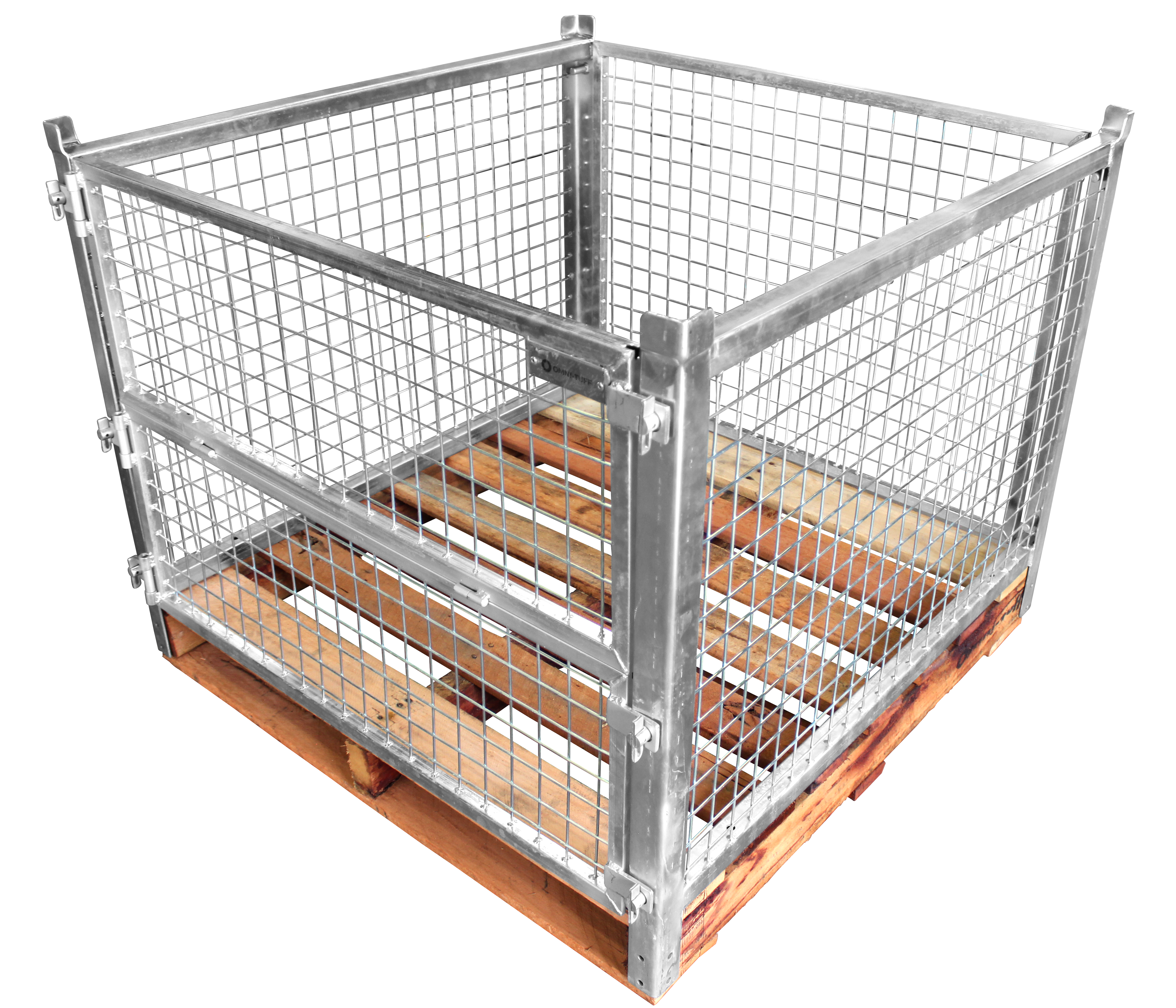 metal cage wooden pallet