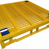 yellow metal pallet