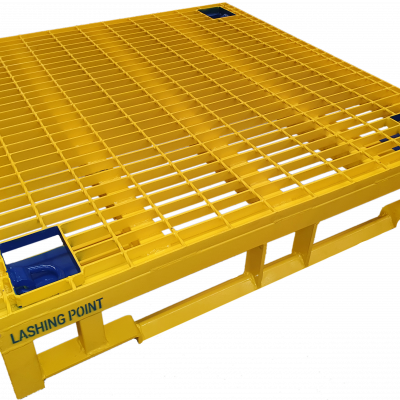 yellow metal pallet