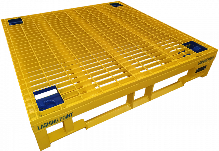 yellow metal pallet