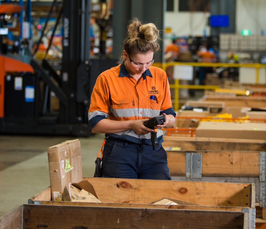 woman working in a warehouse