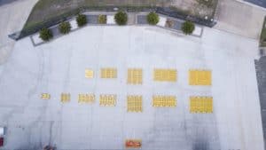 top view of various sizes of daywalk steel pallets