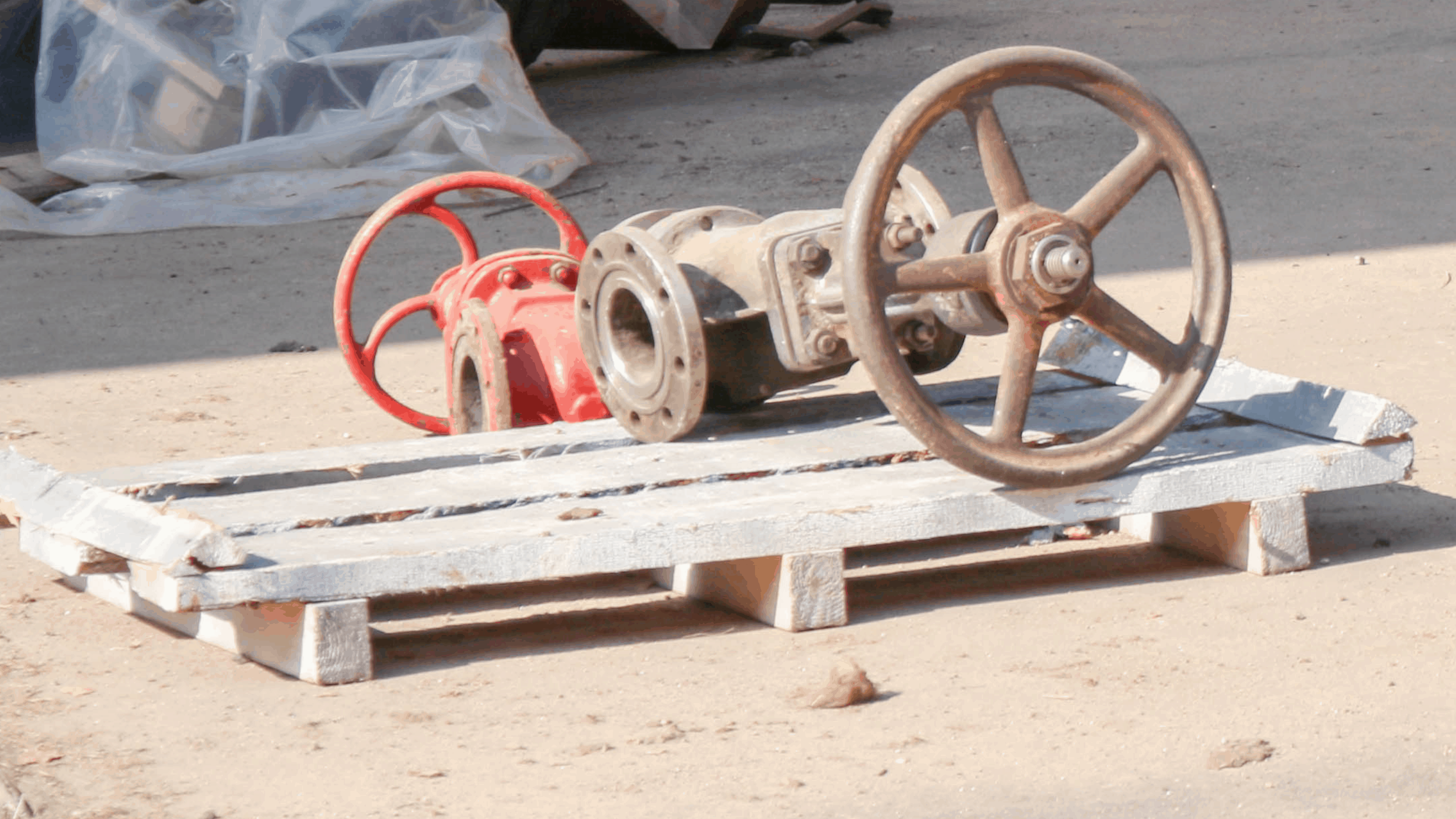 industrial machinery on a wooden pallet