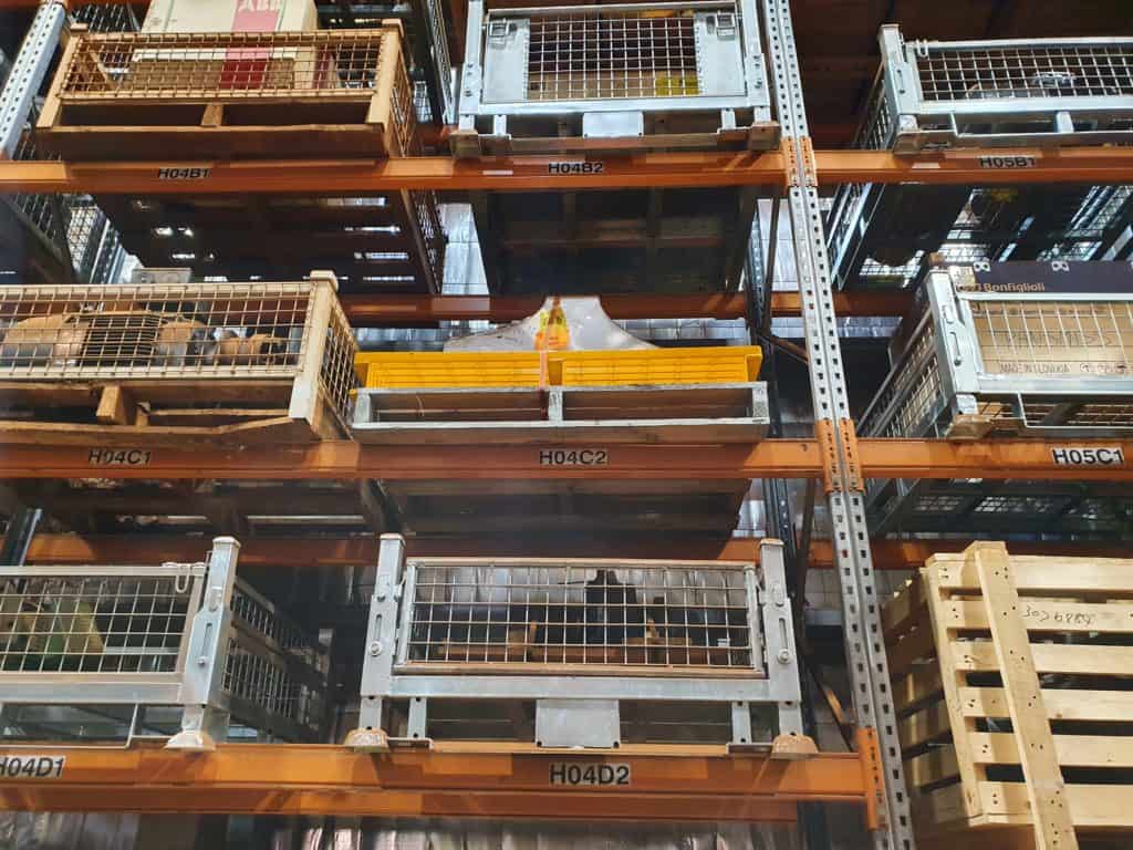 steel and wooden pallet cages