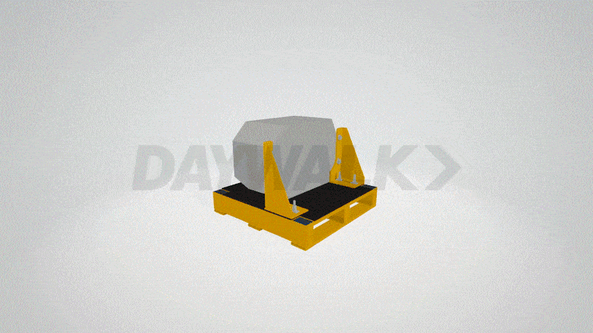 steek pallet with heavy equipment animation