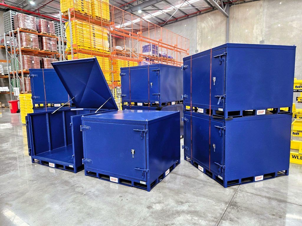 Gas strut storage boxes in the warehouse