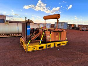 Component on DAYWALK transport frame at Australian mining site.