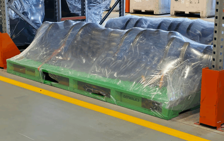 Crankshafts with VCI wrapping on a Xyphos pallet