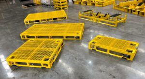 DAYWALK's standard transport frames in a warehouse