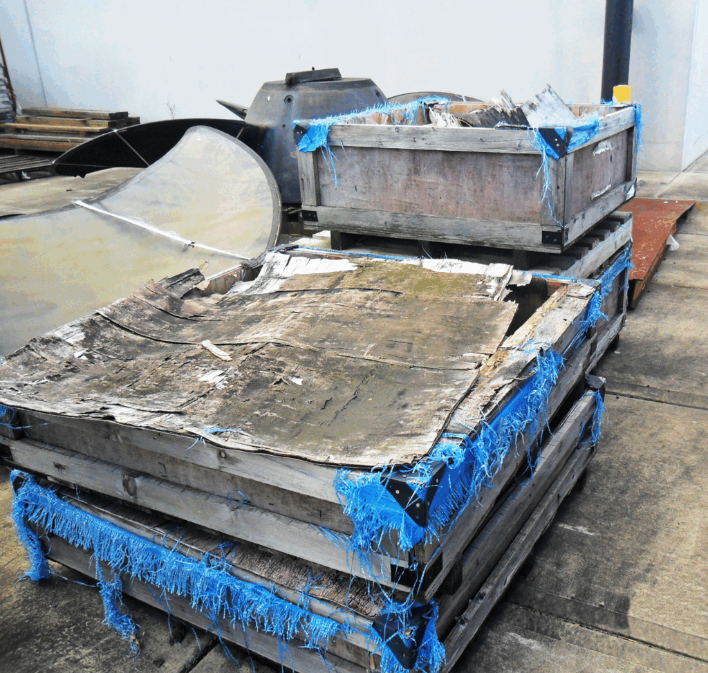 Broken frame used for propellor