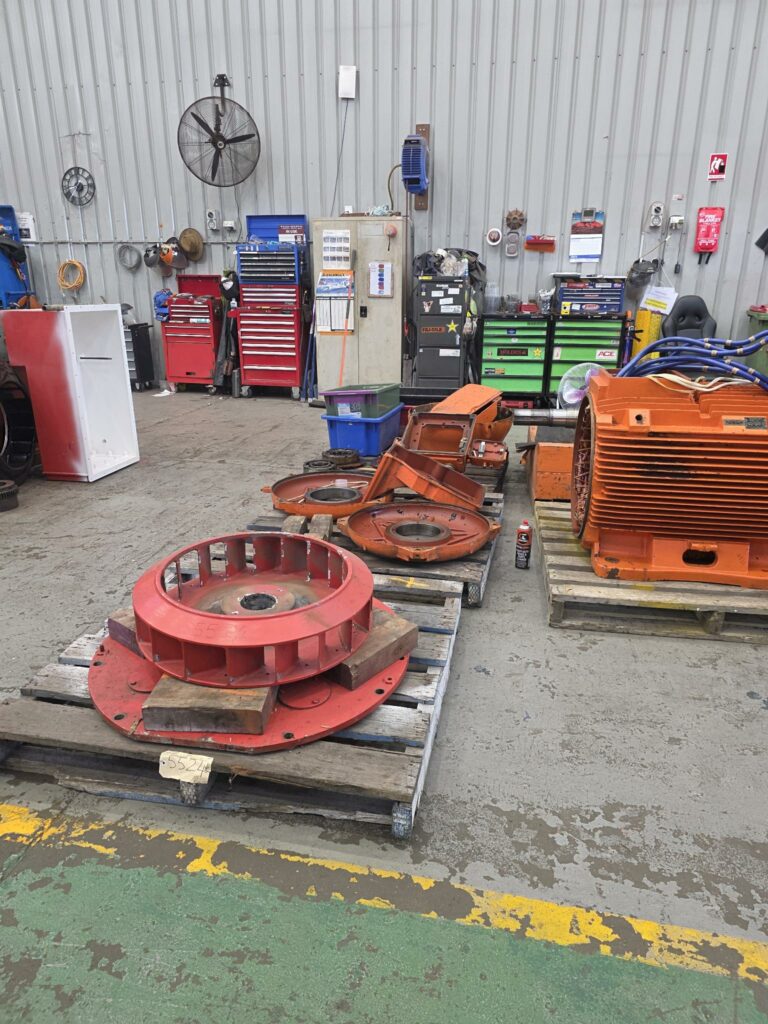Multiple components on failed timber pallets.