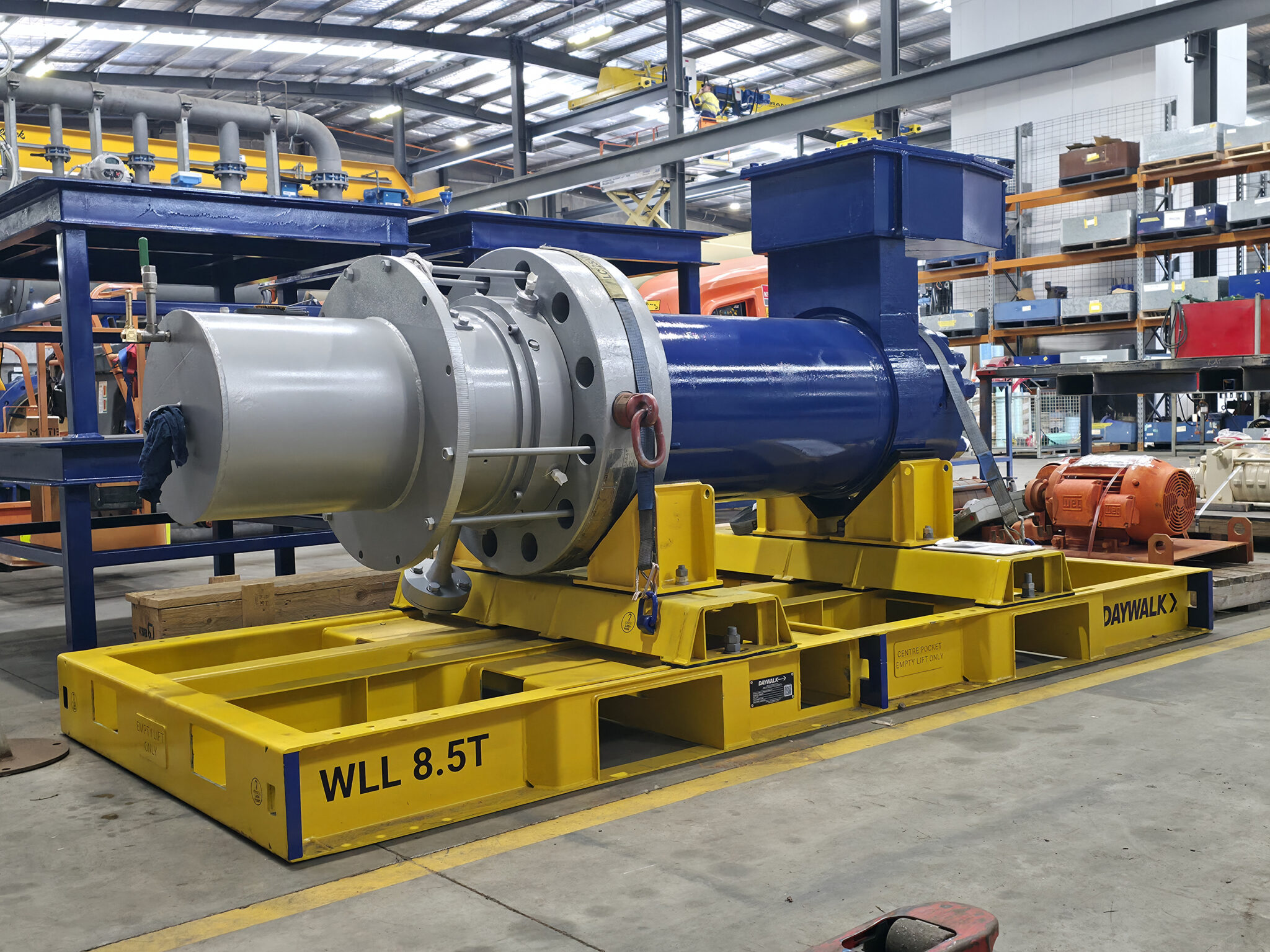 DAYWALK pump frame in full, with component placed on it.