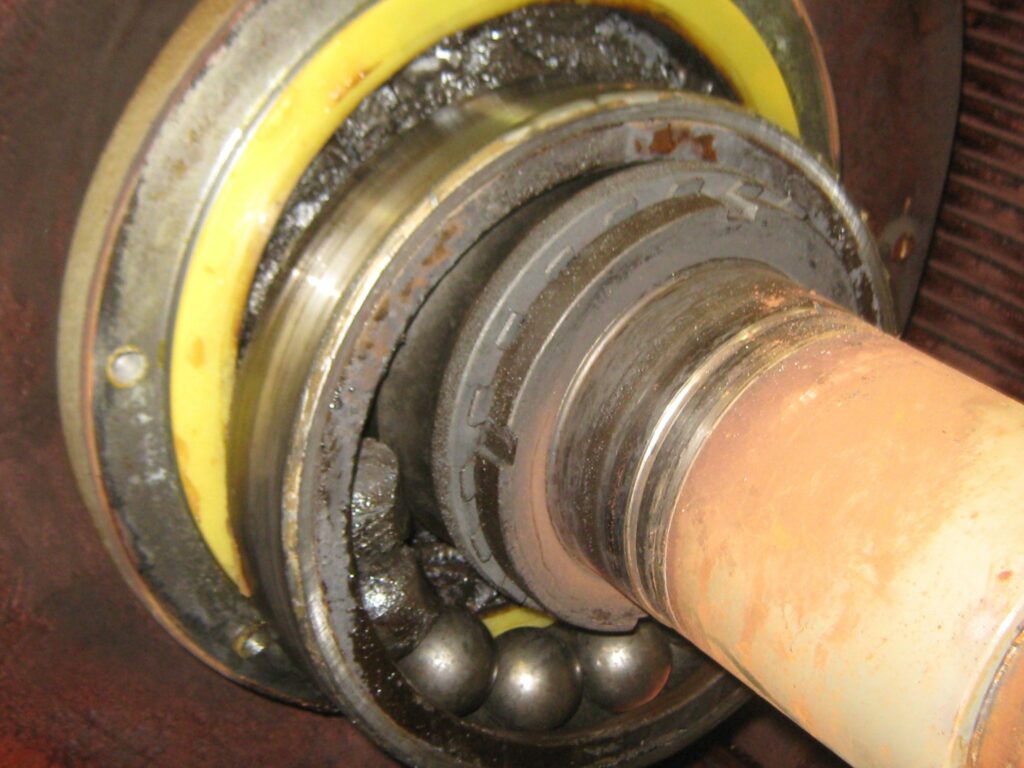 failed bearings in motor