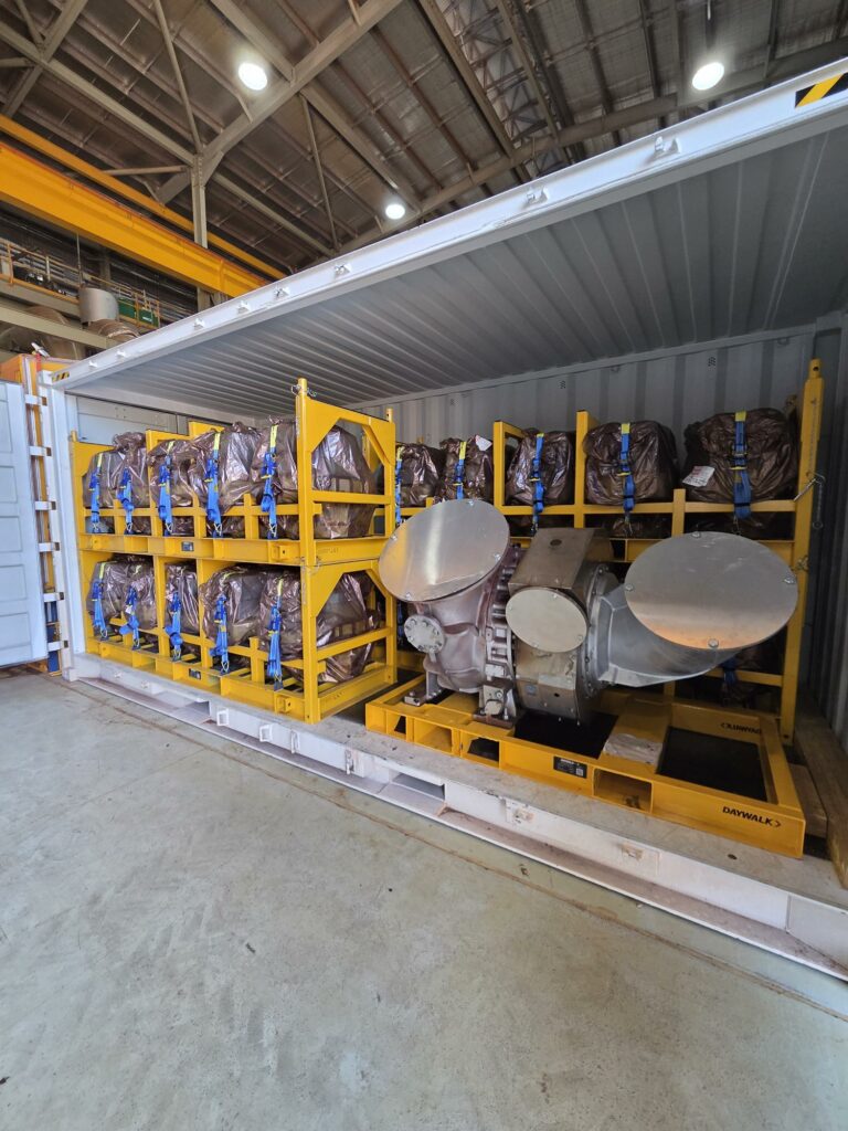 DAYWALK container with custom skids for client.